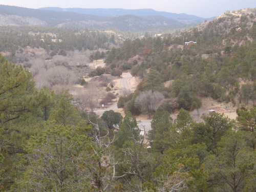 Looking westward over the town of Lake Roberts.